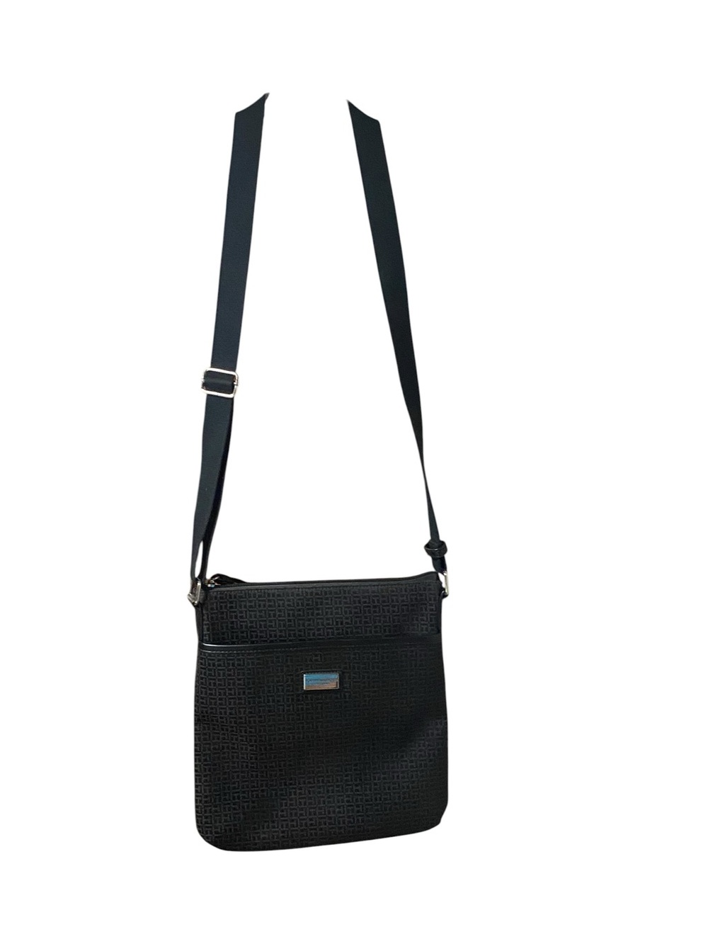 Tommy Hilfiger Black logo Crossbody Messenger Bag purse convenient for travel